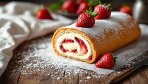 Erdbeer-Sahne-Rolle: Konditoren erklären, warum der Biskuit sofort nach dem Backen gerollt werden muss