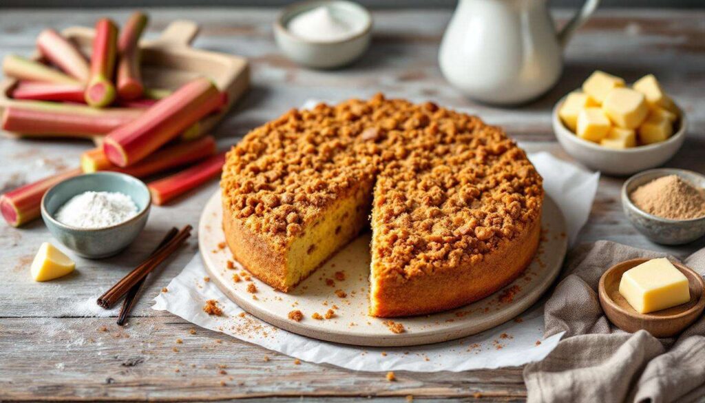 Rhabarberkuchen mit Streuseln vom Blech: Saftig, knusprig und in 40 Minuten ofenfertig