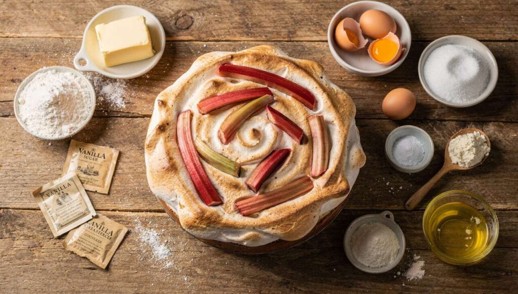 Rhabarber-Baiser-Kuchen: Konditoren verraten, warum eine Prise Salz die Haube stabiler macht