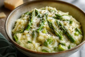 Spargel-Risotto: Alexander Herrmann erklärt, warum der Reis niemals in heißer Brühe startet