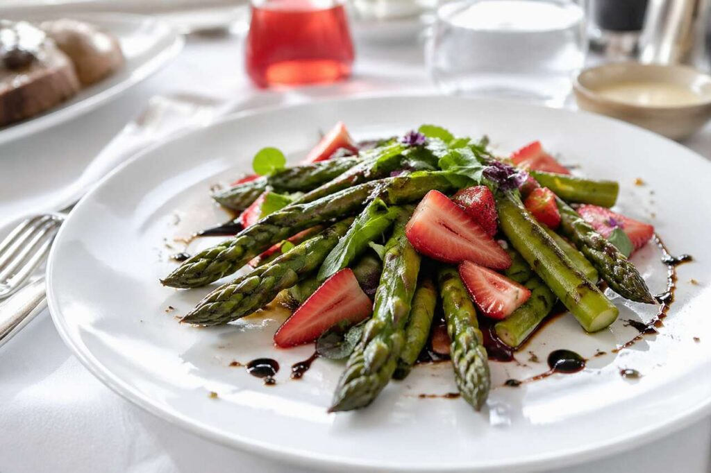 Spargel mit Erdbeeren, diese ungewöhnliche Kombination ist laut Sterneköchen der Mai-Hit