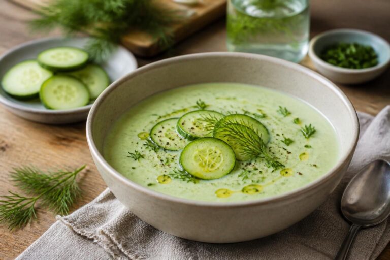 Kalte Gurkensuppe mit Joghurt, das schnelle Sommer-Vorspeisen-Rezept von Johann Lafer in 15 Minuten