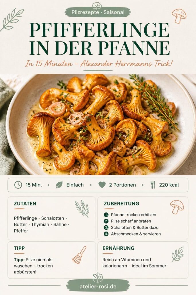 Pfifferlinge in der Pfanne mit Butter und Thymian – Pin für Pinterest